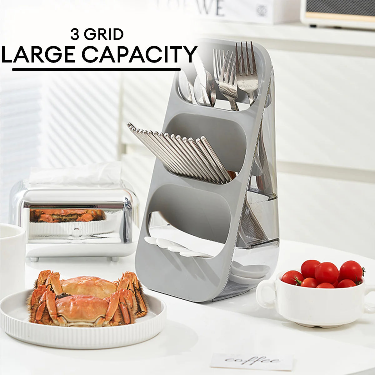 3 Layer Cutlery Organizer, Kitchen Utensils Separation Box, Multifunctional Transparent Chopstick Cage, Oblique Insertion Storage Rack, Tableware Drain Rack, Multipurpose Drawer Container Home Use 3 Layer Cutlery Organizer, Kitchen Utensils Separation Box, Multifunctional Transparent Chopstick Cage, Oblique Insertion Storage Rack, Tableware Drain Rack, Multipurpose Drawer Container Home Use